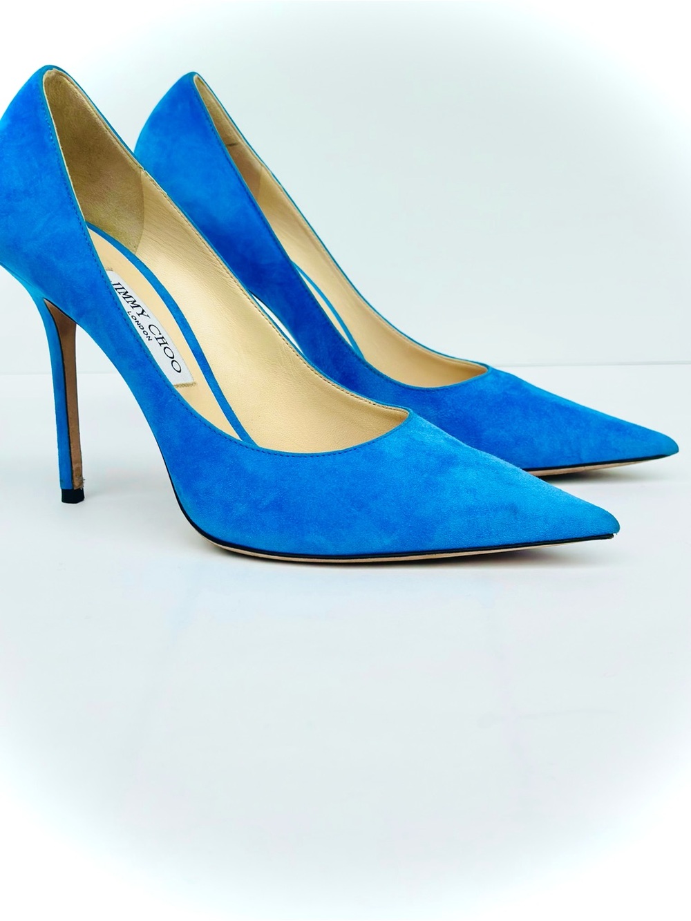Jimmy Choo Romy 85 Suede Pumps Electric Blue Size 41